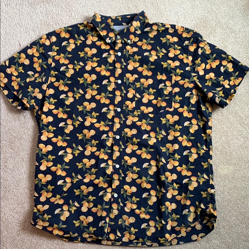 Banana Republic Orange and Blue Casual Button Down Shirt